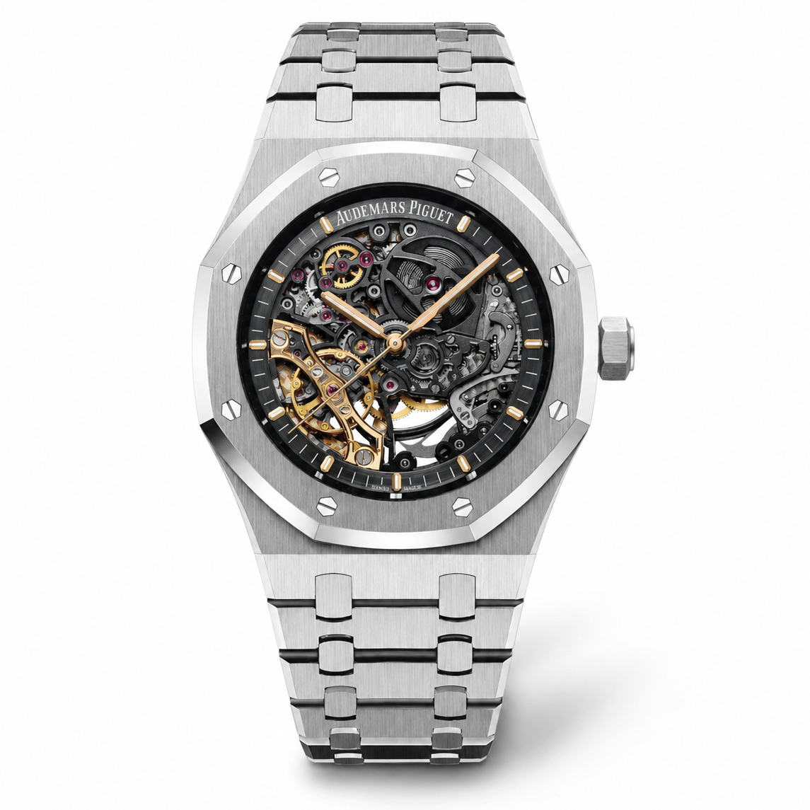 Relógio AP Royal Oak Silver Skeleton 43mm