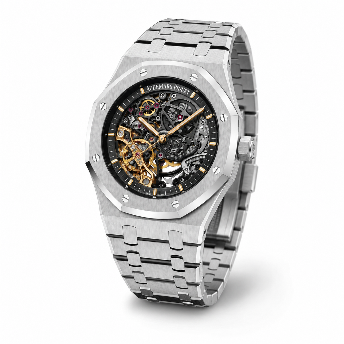 Relógio AP Royal Oak Silver Skeleton 43mm