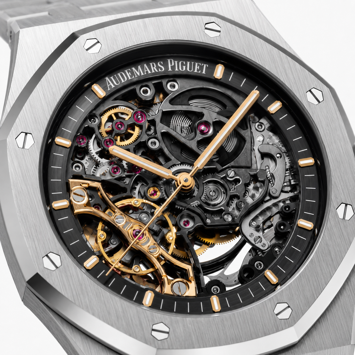 Relógio AP Royal Oak Silver Skeleton 43mm