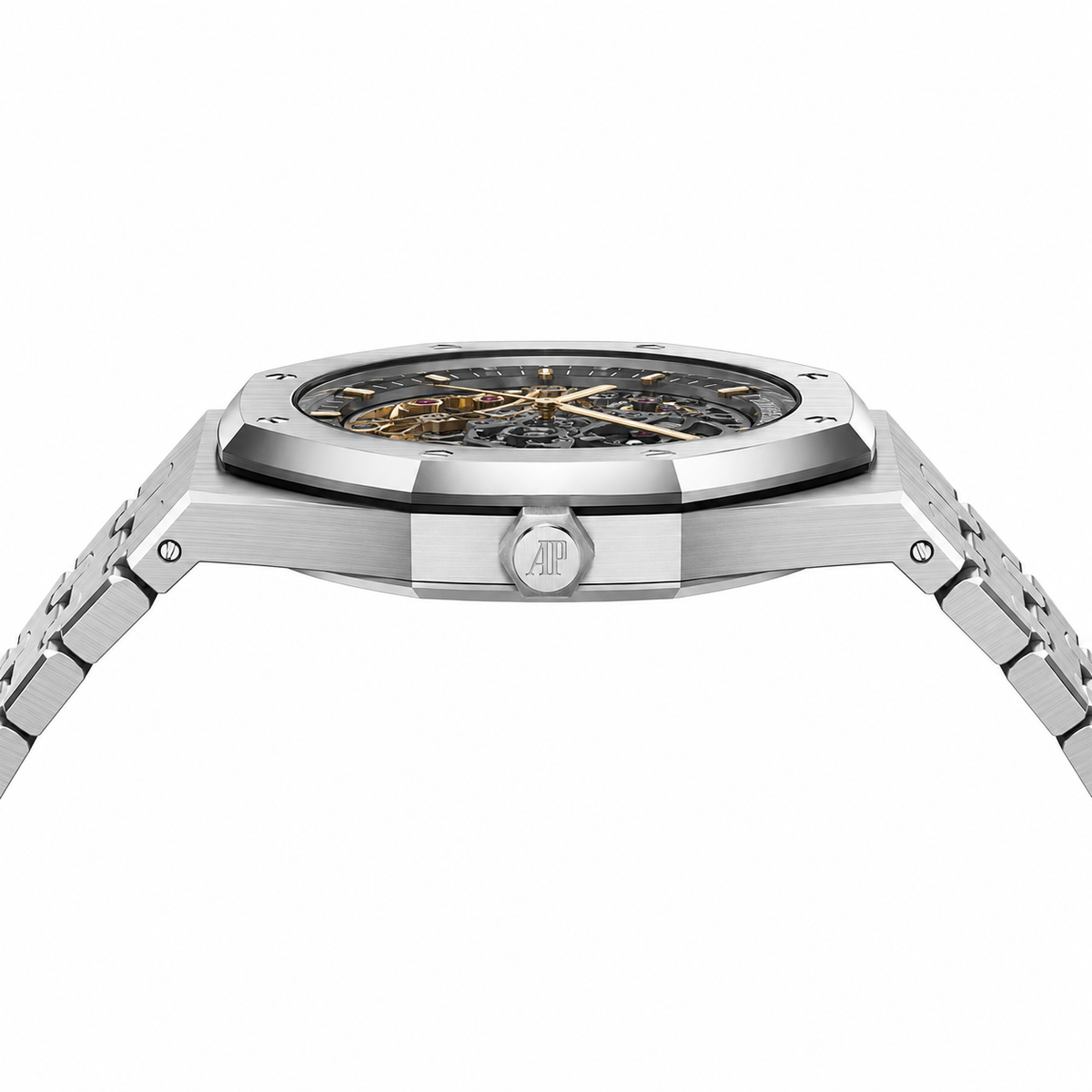 Relógio AP Royal Oak Silver Skeleton 43mm