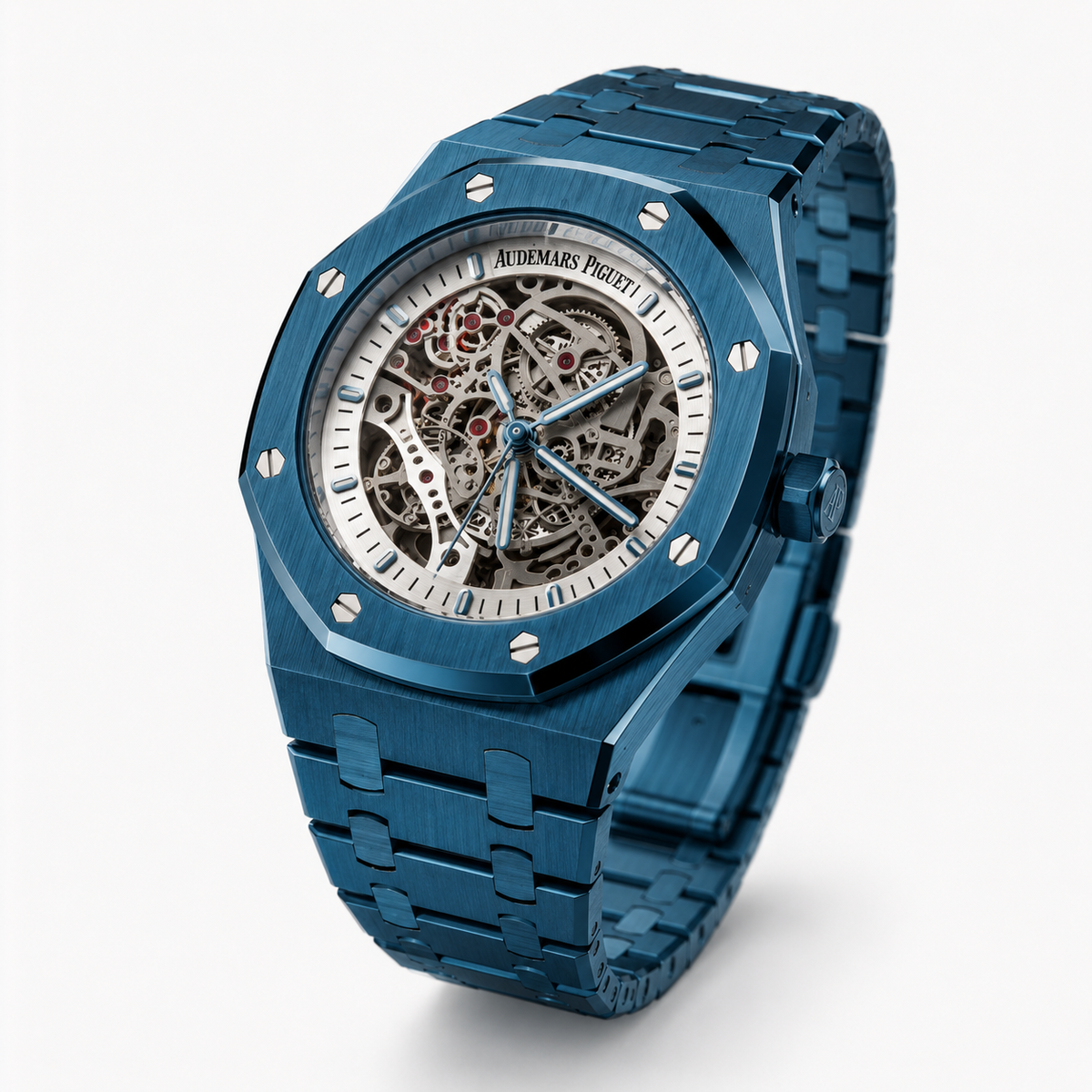 Relógio AP Royal Oak Azul Skeleton 43mm