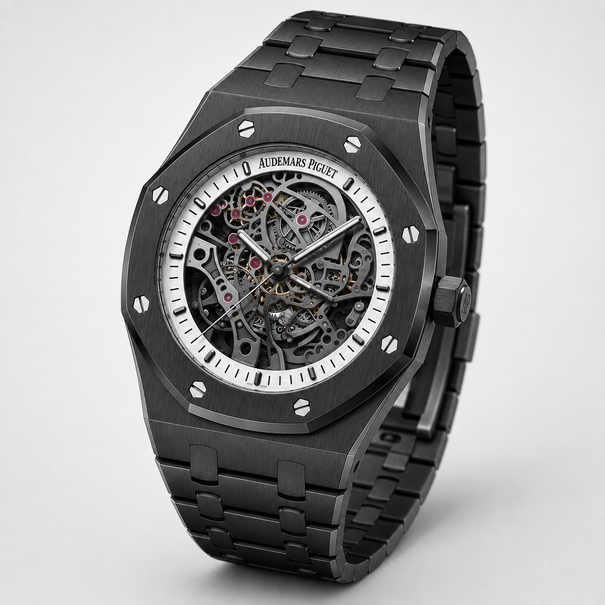 Relógio AP Royal Oak Preto Skeleton 43mm