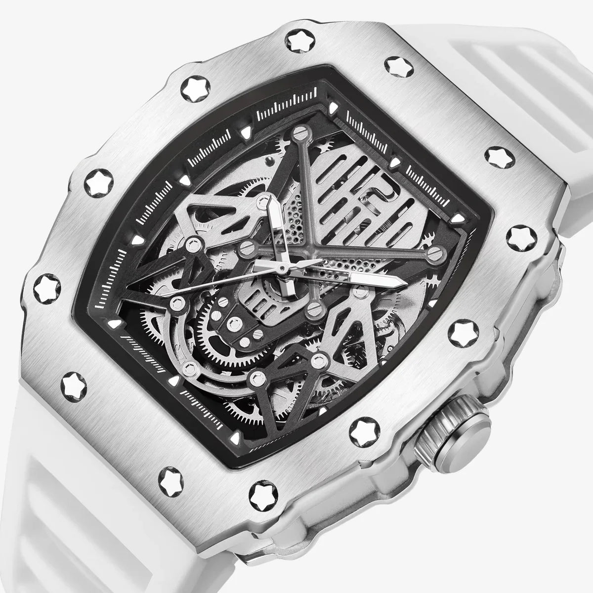 Relógio Skeleton Branco