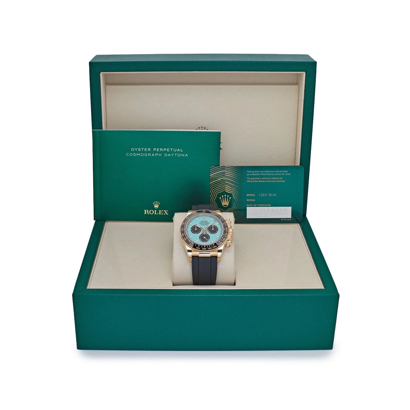 Relógio Daytona Dourado com Mostrador Turquesa