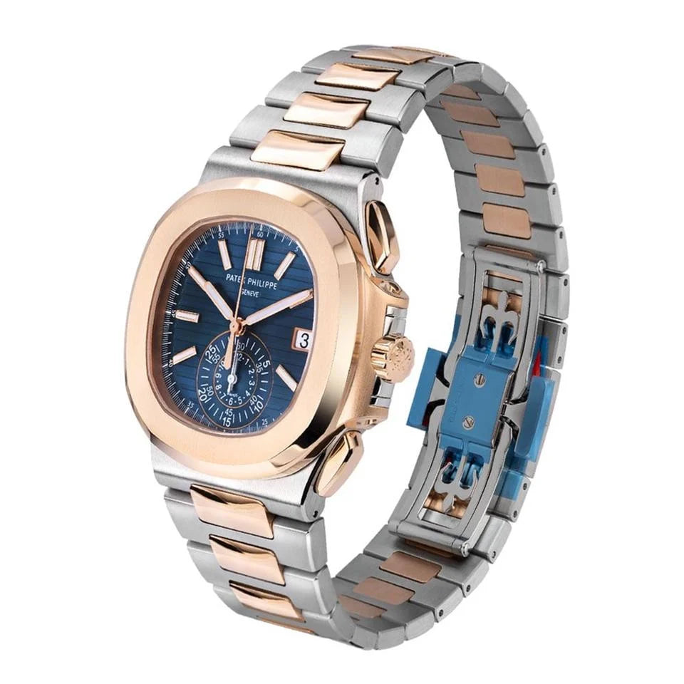 Relógio Nautillus Rose Gold Blue Dial 40mm