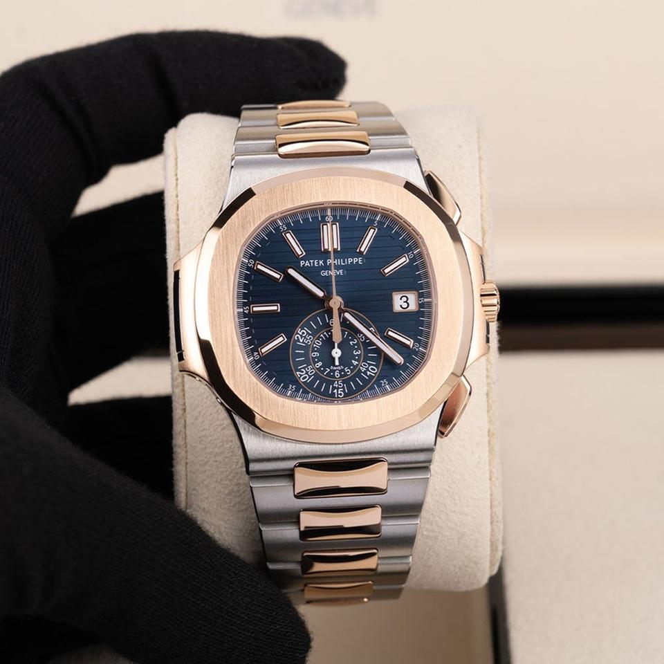 Relógio Nautillus Rose Gold Blue Dial 40mm