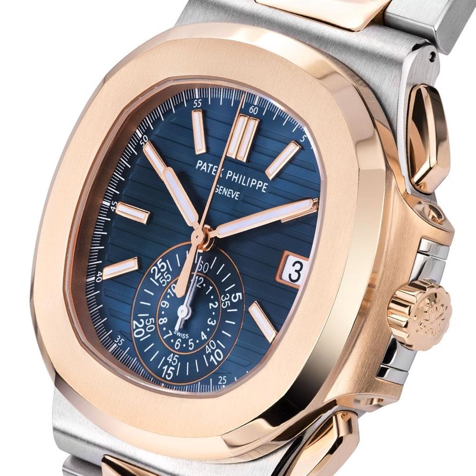 Relógio Nautillus Rose Gold Blue Dial 40mm