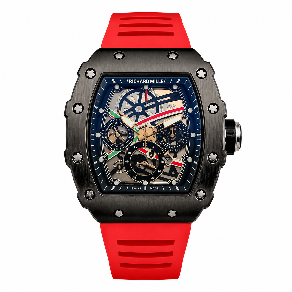 Relógio RM35-01 Automatic Flyback Chronograph 42mm Vermelho
