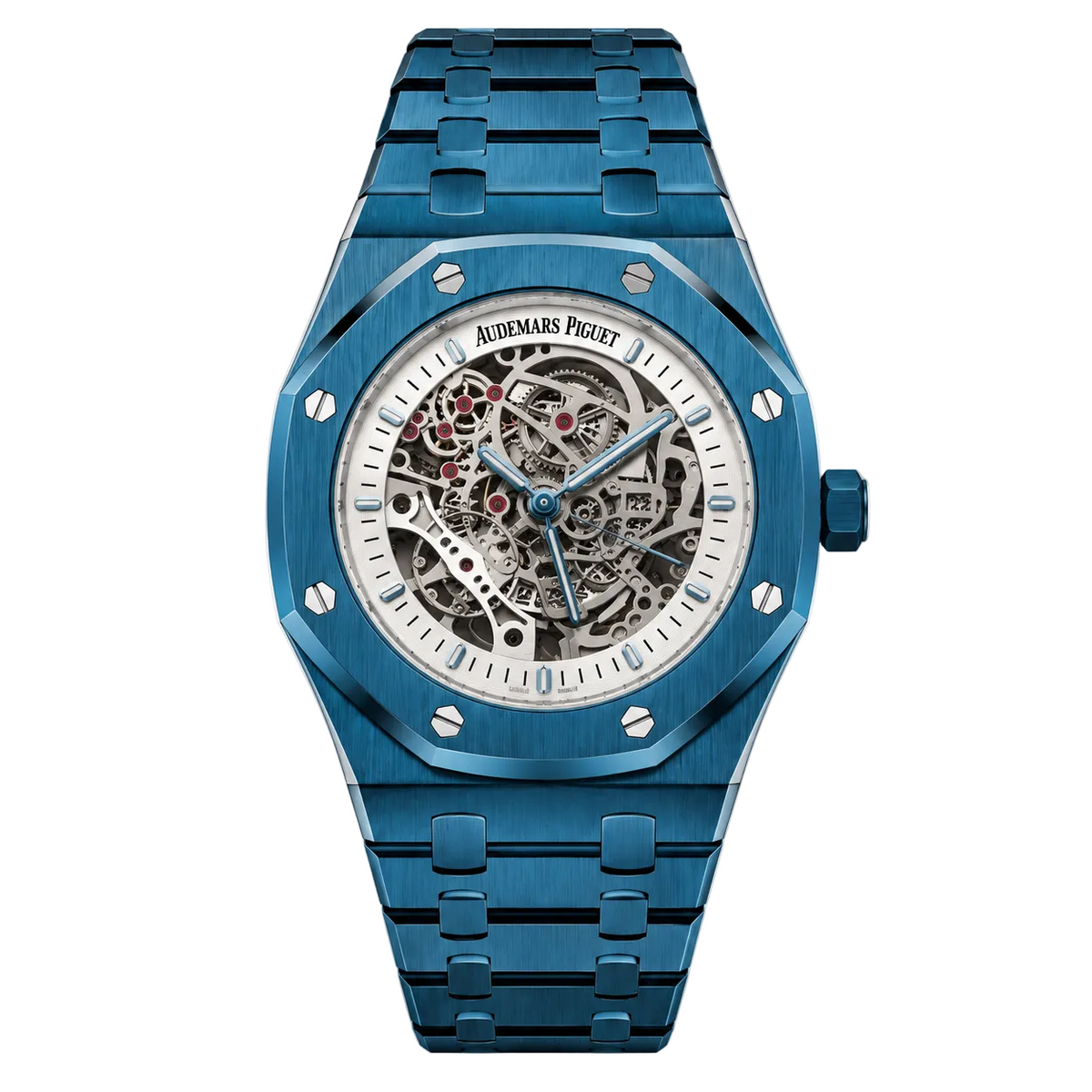 Relógio AP Royal Oak Azul Skeleton 43mm