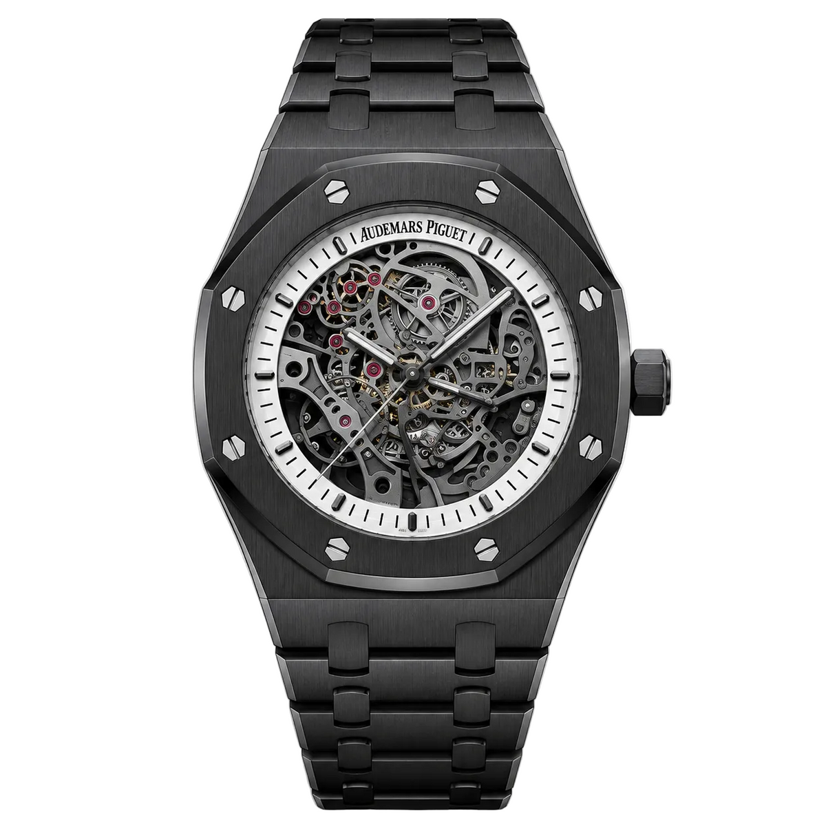 Relógio AP Royal Oak Preto Skeleton 43mm