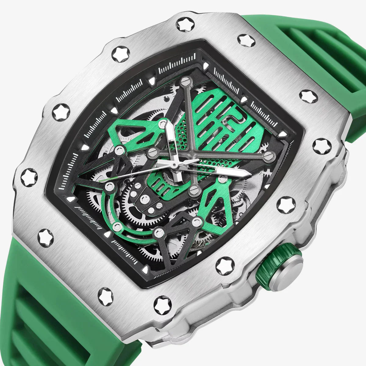 Relógio Skeleton Verde